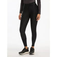 Black high-waisted lemieux demi pull breggings black with subtle textured pattern and full-seat silicone grip for riding