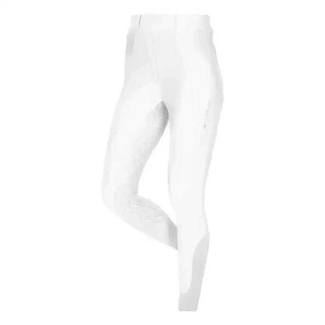 White lemieux demi pull breggings with smooth, form-fitting design and full-seat silicone grip for riding comfort