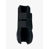 Black lemieux derby projump tendon boot with navy mesh and velcro straps for secure hoof protection