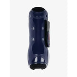 Navy blue lemieux derby projump tendon boot with black velcro strap and textured grip sole for protection
