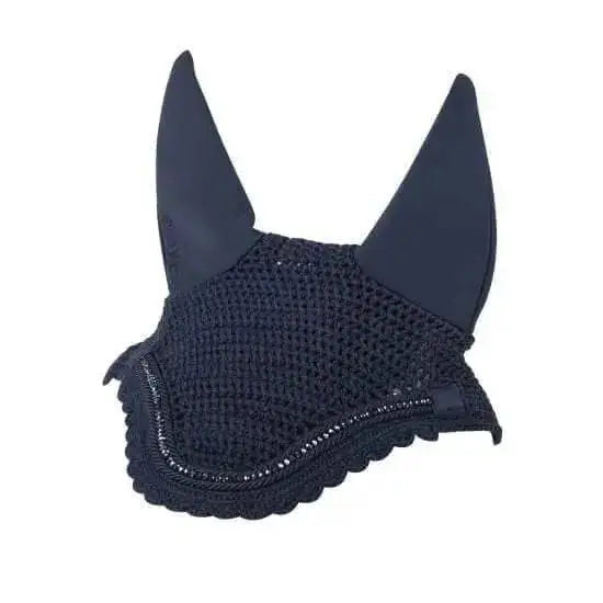 LeMieux Diamante Acoustic Fly Hood Navy Navy Medium Horse Ear Bonnets Barnstaple Equestrian Supplies