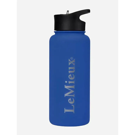 Blue lemieux drinks bottle benetton with black flip-top lid perfect for staying hydrated on the go