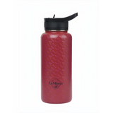 Red Lemieux Drinks Bottle Ember with black lid and straw cap for convenient hydration