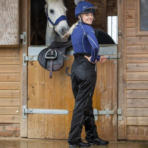 Waterproof Riding Trousers and Waterproof Breeches from HY, Breeze Up Waterproofs and LeMieux Silicon Seat Waterproof Trousers and Waterproof Chaps