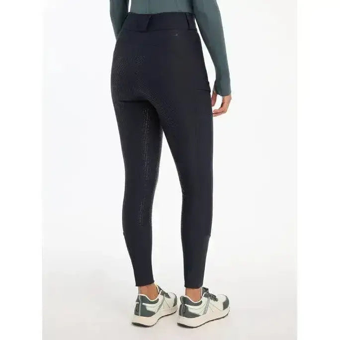 Black lemieux drytex waterproof breeches with fitted design and subtle perforated sides for all-weather riding comfort