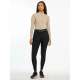 Black lemieux drytex waterproof breeches knee grip with high waist and subtle stitching details for riding use