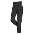 Black lemieux drytex waterproof athletic pants with white thigh logo and reflective stripes for stormwear use