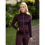 Dark purple quilted zip-up lemieux dynamique jacket damson with high collar and long sleeves for cool weather