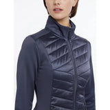 Dark navy quilted lemieux dynamique jacket dusk blue with high collar and zipper front for warmth and style
