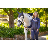 Navy blue quilted lemieux dynamique jacket dusk blue perfect for riding and outdoor equestrian use