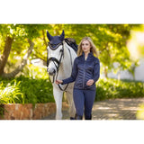 Navy blue quilted lemieux dynamique jacket dusk blue perfect for equestrian use with stylish stitched design