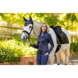 Navy blue quilted zip front lemieux dynamique jacket in dusk blue perfect for stylish riding comfort