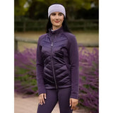 Purple quilted lemieux dynamique jacket with zip-up front and high collar in juniper jacket style