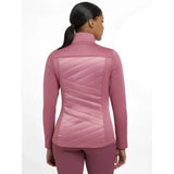 Pink quilted lemieux dynamique jacket peony with high collar and diagonal stitching perfect for cold weather