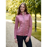 A pink quilted zip-up lemieux dynamique jacket peony with high collar and side pockets for casual wear