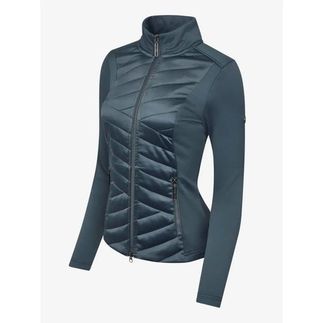 Teal Lemieux Dynamique Jacket Petrol with quilted design and high collar, full-length zipper