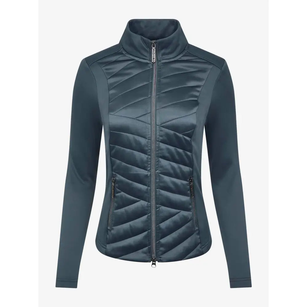 Teal quilted Lemieux Dynamique Jacket Petrol with full-length zipper and stand-up collar