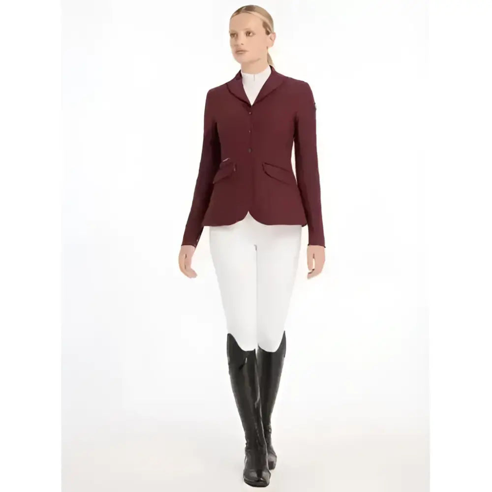 Lemieux dynamiqué jacket burgundy with tailored fit flap pockets button closure offering ultimate breathability
