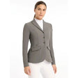 Gray lemieux dynamiqué show jacket graphite with black trim and three buttons for competition performance