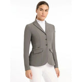 Gray lemieux dynamiqué show jacket graphite with black trim and three buttons for competition performance