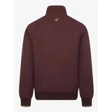 Maroon lemieux elite crew zip-up jacket with subtle collar logo and ribbed cuffs for ladies elite crew style