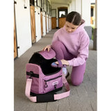 Pink l l bean lemieux elite pro grooming bag mallow with black accents and plush interior for grooming essentials