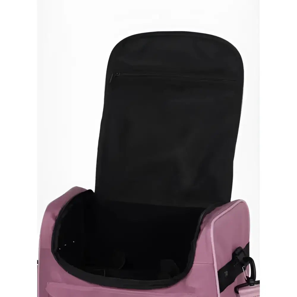 Pink lemieux elite pro grooming bag mallow with black interior and mesh lining perfect for grooming essentials