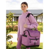 Purple quilted lemieux elite pro grooming bag mallow with black trim and handles for grooming essentials