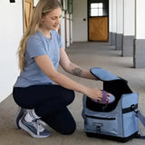 Lemieux elite pro grooming bag powder blue insulated with sturdy handle and adjustable shoulder strap for grooming essentials