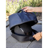 Black lemieux elite pro riding hat bag navy with subtle pattern and reinforced stitching for pro riding hats