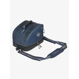 Navy blue lemieux elite pro riding hat bag with textured surface and black trim perfect for pro riding hat navy use