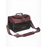Maroon and black lemieux elite prokit lite grooming bag burgundy with textured panel and adjustable shoulder strap
