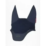 Black lemieux essence fly ear cover with mesh front and solid sides featuring red brand tag on right side