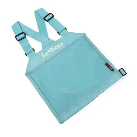 Light blue lemieux eventing toddler walker harness with adjustable straps and black plastic buckles for easy fit
