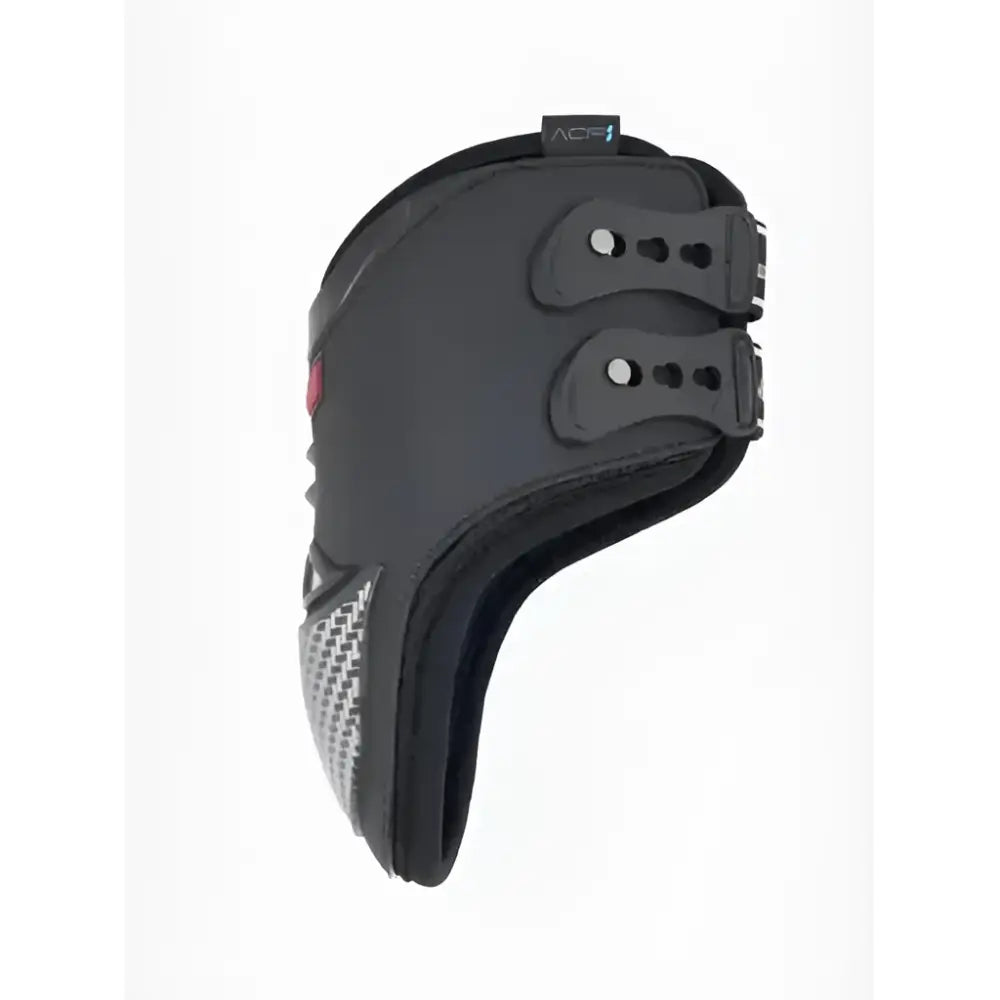 Black lemieux exo-flex fetlock boot with mesh panel and adjustable straps expertly designed fusion three central pillars