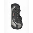 Black and silver carbon fiber lemieux exo-flex tendon boot with adjustable straps for performance horses
