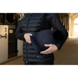 Black felt lemieux faith hat with fluffy pom-pom in silk cinder perfect as a faith base layer accessory