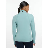 A light blue lemieux faye fleece zip through jacket with long sleeves high collar and subtle seam detailing