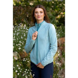 Light blue lemieux faye fleece zip with high collar and long sleeves made from soft aqua fleece material