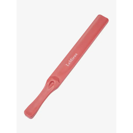 A sleek matte red lemieux feed stirrer cranberry flat file with smooth elongated design and rounded ends