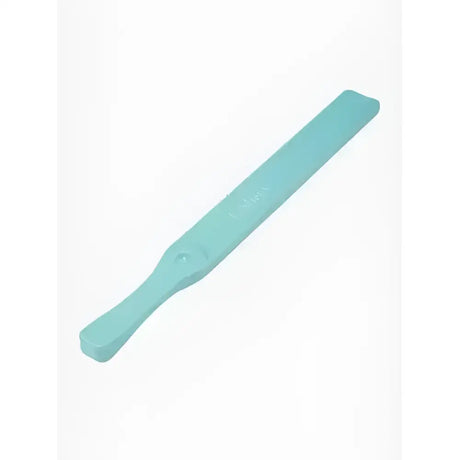 A sleek light blue silicone lemieux feed stirrer lagoon with a smooth elongated handle and rounded ends