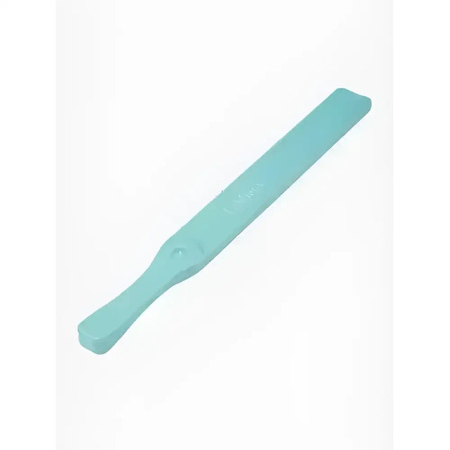 A sleek light blue silicone lemieux feed stirrer lagoon with a smooth elongated handle and rounded ends