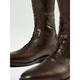 Lemieux field riding boots in brown premium leather with durable ykk zip and classic cap toe design