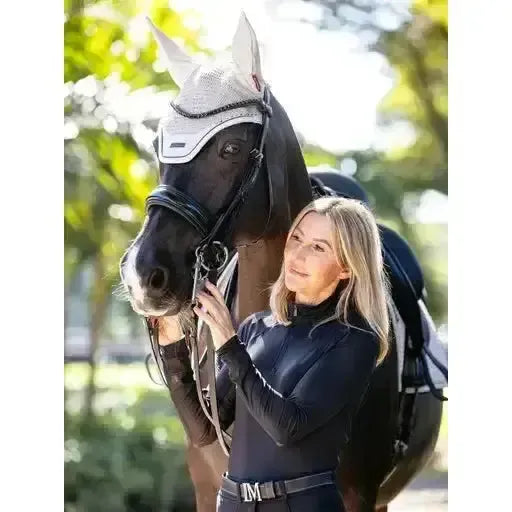LeMieux Finesse Acoustic Fly Hood Stone Stone Medium Horse Ear Bonnets