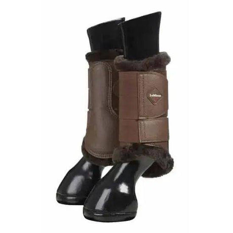 LeMieux Fleece Brushing Boots Brown/Brown Brown Medium LeMieux Horse Boots Barnstaple Equestrian Supplies
