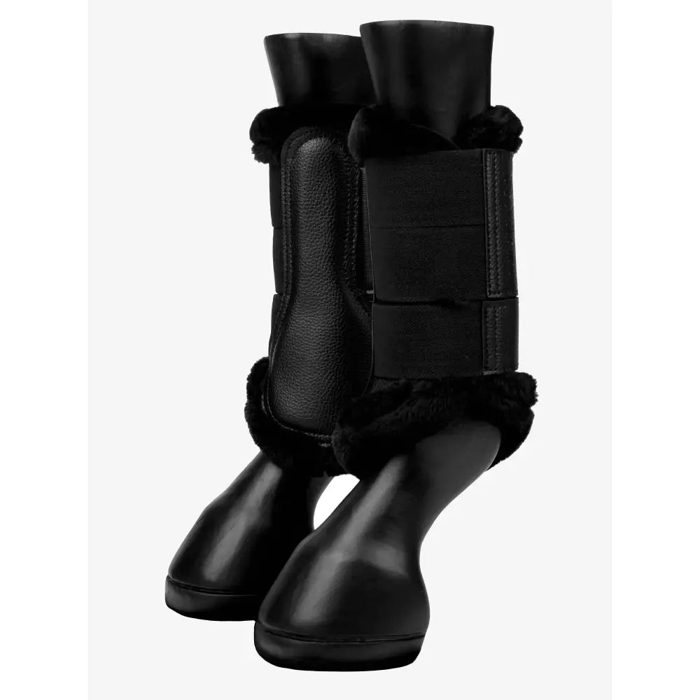 LeMieux Fleece Edged Mesh Brushing Boot Black Black / Black Medium Brushing Boots Barnstaple Equestrian Supplies