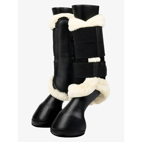 LeMieux Fleece Edged Mesh Brushing Boot Black / Natural Black / Natural Medium Brushing Boots