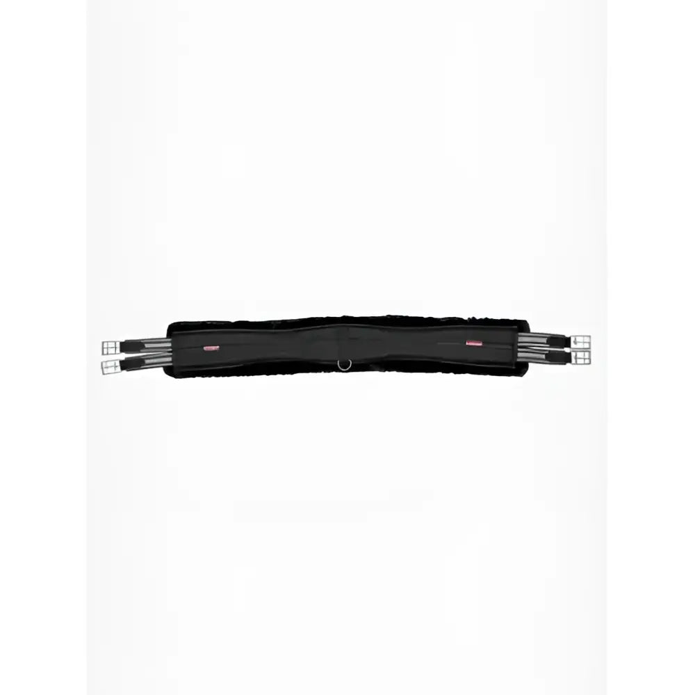 Black lemieux fleece lined anatomic girth with soft fleece lining and silver buckles in black black color
