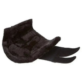 Black faux fur cowl with plush texture and three pointed extensions complements lemieux fleece lined brushing boots black