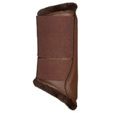 Brown leather lemieux fleece lined brushing boots with plush fur lining and elasticated panels for a beautifully fitting boot